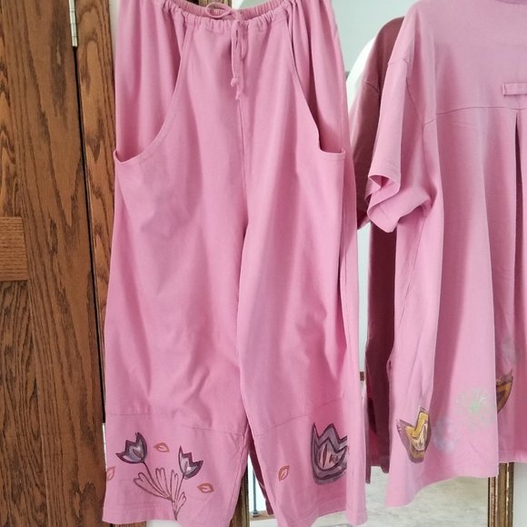 Bluefish Clothing Set, Top and Pant in XL - Hand painted - Picture 2 of 5